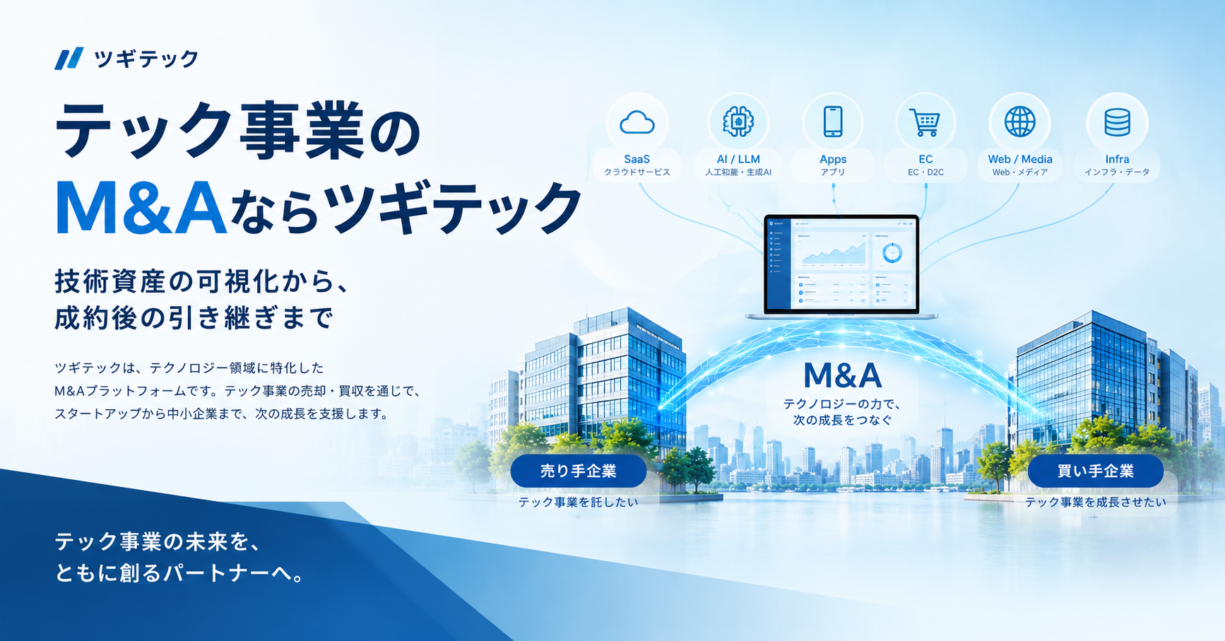 テック事業のM&Aに特化したツギテックのサービス紹介